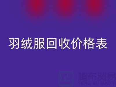 二手羽绒服回收价格表：九游网页版有限公司专业服务详解